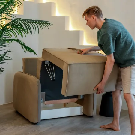 ПОРТЛЕНД Кресло-кровать бежевое