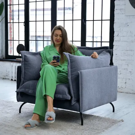 Облако комфорта Кресло, серо-синий Облако комфорта Кресло, серо-синий