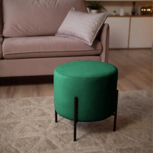 Маленькая радость Пуф круглый на ножках, зеленый