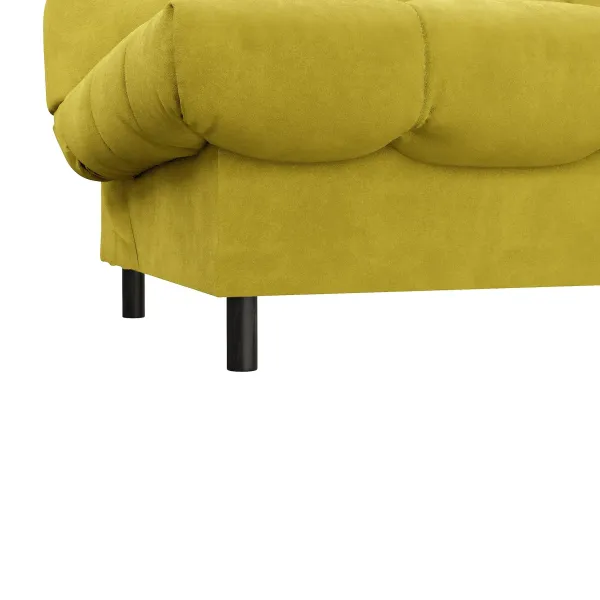 ЮТА Диван прямой горчичный ППУ, с черными ножками