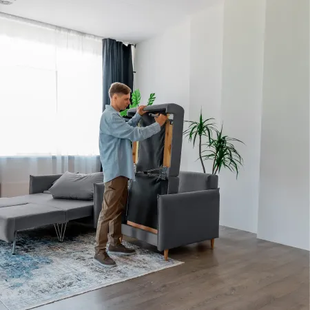 ЛУЧШИЙ ДРУГ Кресло-кровать серое ЛУЧШИЙ ДРУГ Кресло-кровать серое