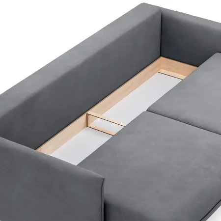 СКАНДИ Диван тканевый прямой светло-серый