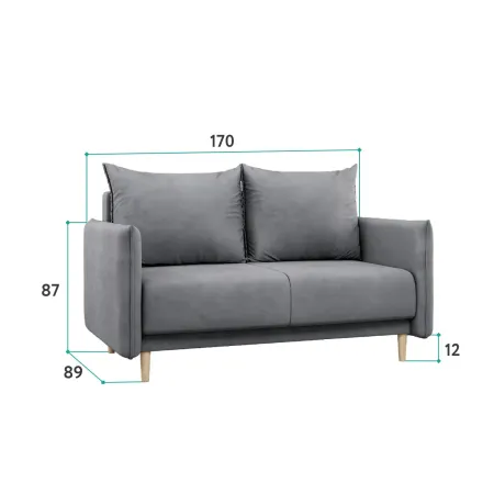 ЛУЧШИЙ ДРУГ 150 Диван прямой серый