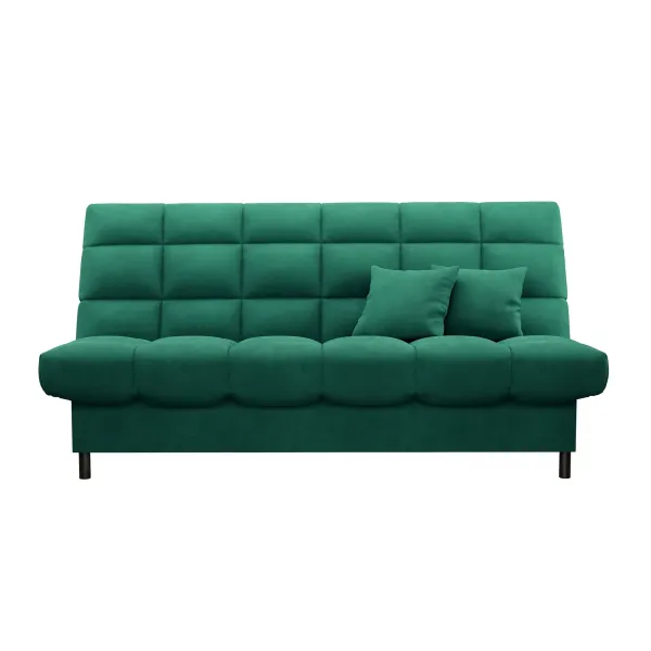 ЮТА Диван прямой зеленый ППУ, с черными ножками