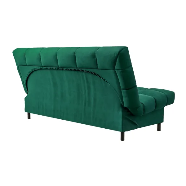 ЮТА Диван прямой зеленый ППУ, с черными ножками