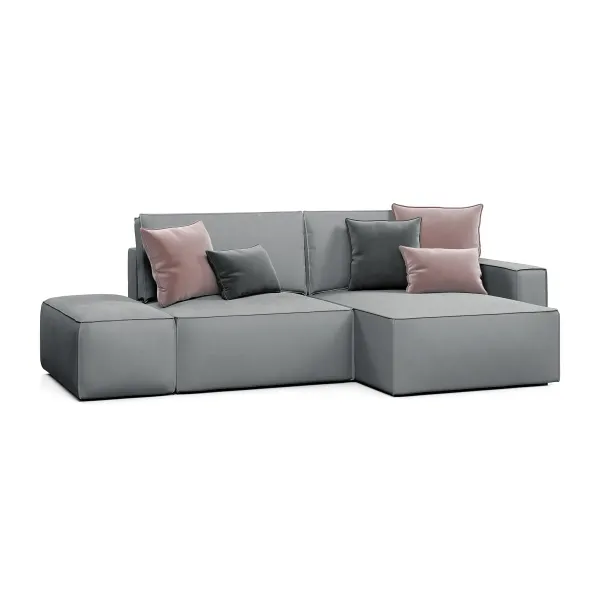 КОРСО Диван угловой с банкеткой, серый