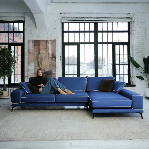 Солнечное побережье Диван угловой, сапфировый