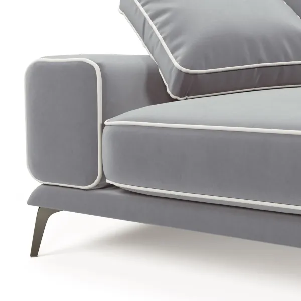 Солнечное побережье Диван угловой, галечный серый