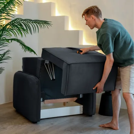 ПОРТЛЕНД Кресло-кровать серое