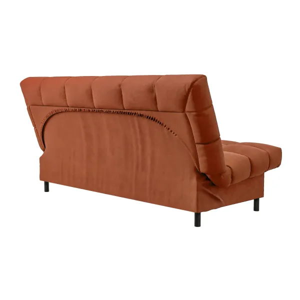 ЮТА Диван прямой терракотовый ППУ, с черными ножками