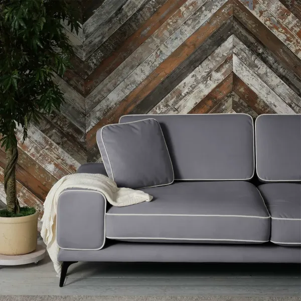 Солнечное побережье Диван прямой, галечный серый