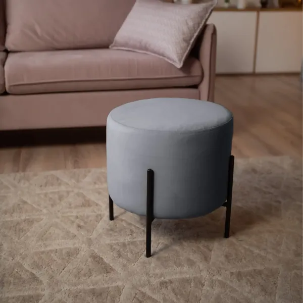 Маленькая радость Пуф круглый на ножках, светло-серый Маленькая радость Пуф круглый на ножках, светло-серый