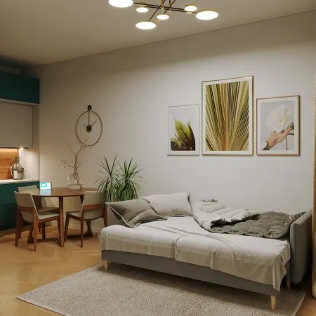 СКАНДИ Диван тканевый прямой светло-серый