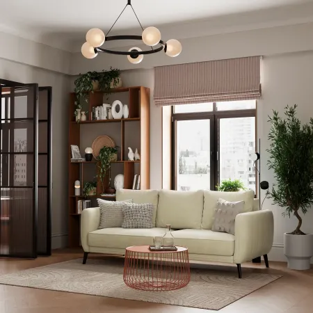 СЧАСТЛИВЫЙ ДЕНЬ Диван прямой, молочный