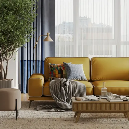 Солнечное побережье Диван угловой, медово-желтый