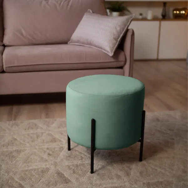 Маленькая радость Пуф круглый на ножках, мятный