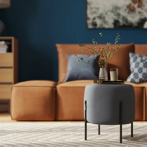 Маленькая радость Пуф круглый на ножках, светло-серый Маленькая радость Пуф круглый на ножках, светло-серый