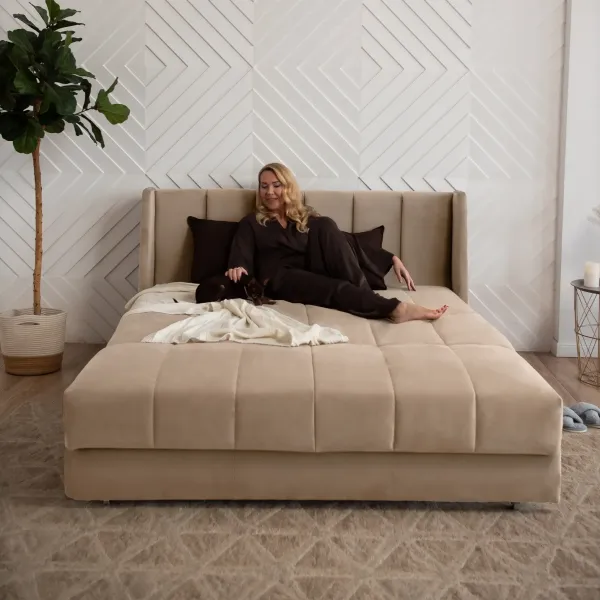 ВЕНЕЦИЯ Складная кровать светло-бежевая, 145