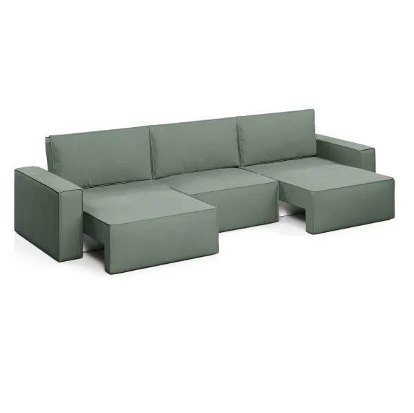 КОРСО XL Диван тканевый прямой темно-зеленый